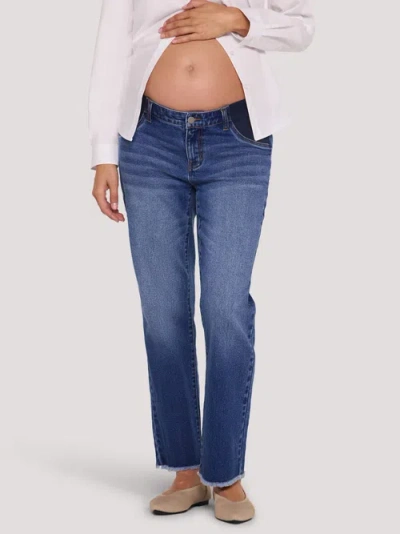 Motherhood Maternity Under The Belly Slim Straight Leg Jeans In Blue