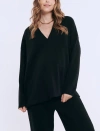Motherhood Maternity V-neck Pullover Scuba Hoodie In Black