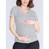 Motherhood Maternity V-neck Side-ruched Maternity Short Sleeve Tee In Black