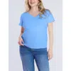 Motherhood Maternity V-neck Side-ruched Maternity Short Sleeve Tee In Provence