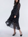 Motherhood Maternity Woven Wrap Long Sleeve Midi Dress In Mixed Dot