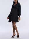 Motherhood Maternity Woven Wrap Long Sleeve Mini Dress In Black