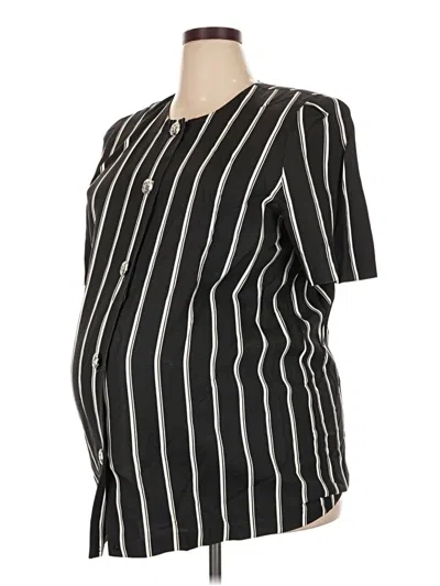 Pre-owned Motherhood Short Sleeve Blouse In Black