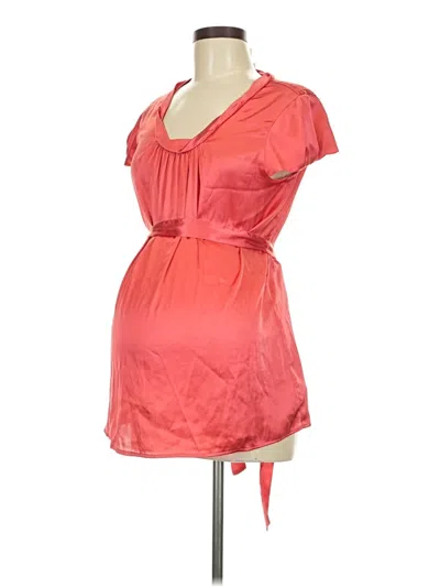 Pre-owned Motherhood Short Sleeve Blouse In Pink