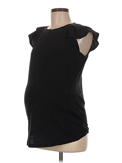 Pre-owned Motherhood Short Sleeve Top Black Keyhole Neckline Tops
