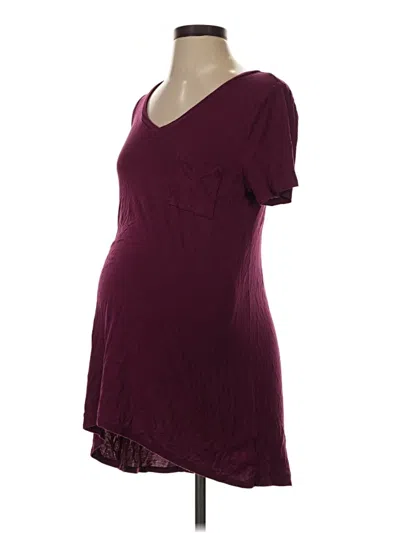 Pre-owned Motherhood Short Sleeve T-shirt In Burgundy
