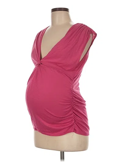 Pre-owned Motherhood Sleeveless Top Pink Plunge Neckline Tops