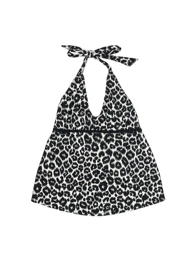 Pre-owned Motherhood Swimsuit Top Black Animal Print Pattern Swimwear