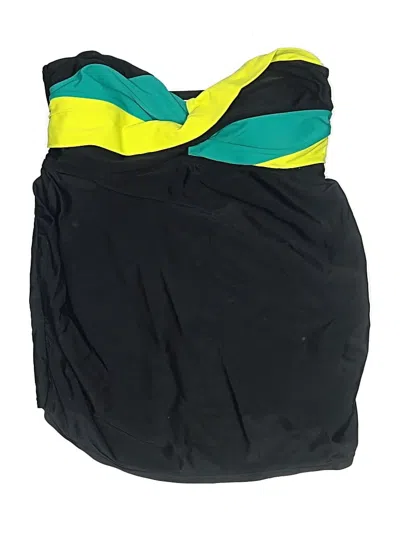 Pre-owned Motherhood Swimsuit Top Black Color Block Pattern Swimwear