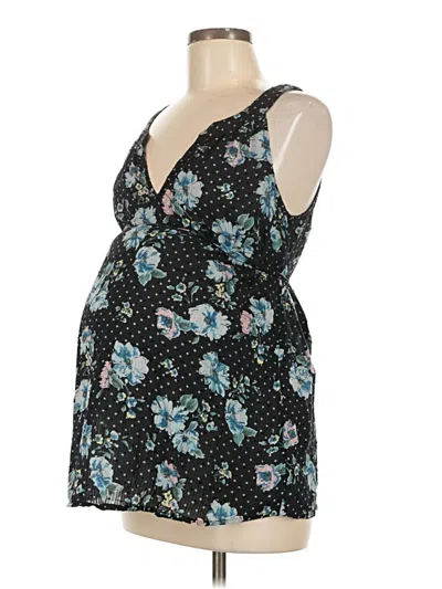 Pre-owned Motherhood Tank Top Black Plunge Neckline Tops