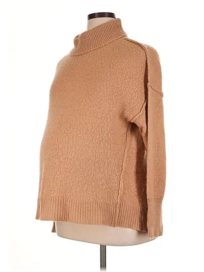 Pre-owned Motherhood Turtleneck Sweater In Tan