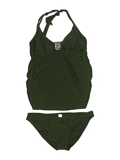 Pre-owned Motherhood Two Piece Swimsuit In Green