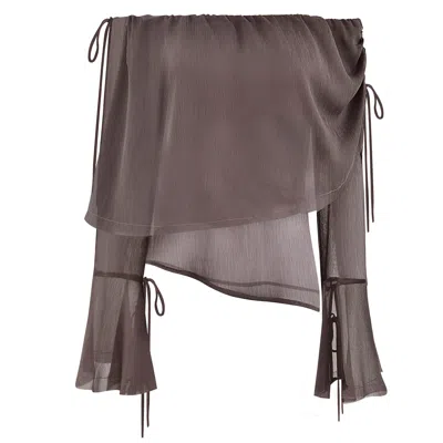 Motional Muse Women's Grey / Brown Leila Top - Mocha Mousse