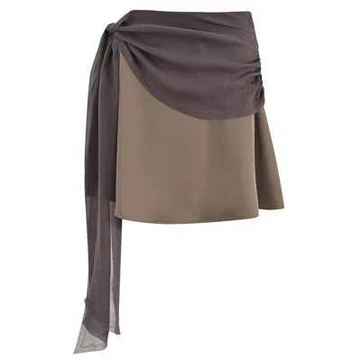 Motional Muse Women's Grey / Brown Robbie Skirt - Mocha Mousse