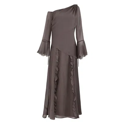 Motional Muse Women's Grey / Brown Simone Dress - Mocha Moussse