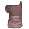 Motional Muse Women's Neutrals Aleena Top – Airy Draped Off-shoulder Top - Dusty Wine In Red