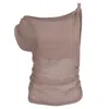 Motional Muse Women's Neutrals / Grey Aleena Top – Airy Draped Off-shoulder Top - Dusty Pink In Gray