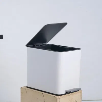 Motionor Sstc102-15l-w, Stainless Steel Kitchen Trash Can, 15l, White