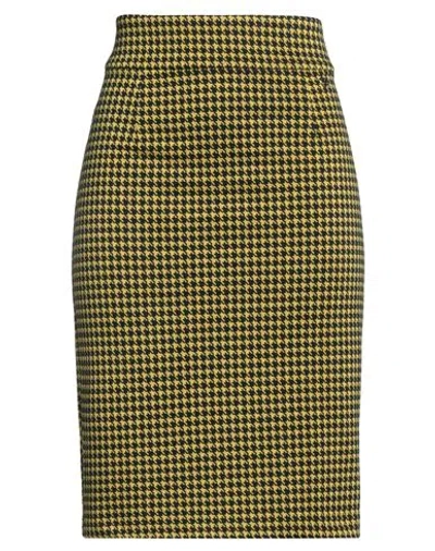 Motivi Woman Midi Skirt Yellow Size 6 Polyester, Viscose, Elastane