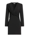 Motivi Woman Mini Dress Black Size 8 Polyester, Viscose, Elastane In Black