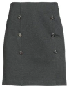 Motivi Woman Mini Skirt Charcoal Size 2 Viscose, Polyamide, Elastane In Gray