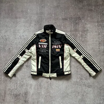 Pre-owned Moto X Racing Vintage Moto Racing Virisiv Sadu Nylon Light Track Jacket In Black/white