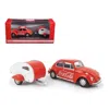 Motorcity Classics 1 By 43 Diecast 1967 Volkswagen Beetle Coca Cola With Teardrop Trailer Model Car