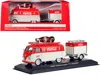 Motorcity Classics 1960 Volkswagen T1 Kombi Van With Trailer Red And Cream "coca Cola" 1/43 Diecast Model Car By Motorc
