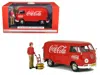Motorcity Classics 1963 Volkswagen Type 2 (t1) "coca-cola" Cargo Van With Delivery Driver Figurine With Handcart And Tw