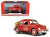 Motorcity Classics 1966 Volkswagen Beetle With Rear Luggage Rack Red With Two Bottle Cases "coca-cola" 1/24 Diecast Mod