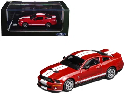 Motorhelix 2007 Ford Mustang Shelby Gt500 Torch Red With White Stripes 1/64 Diecast Model Car By  & G