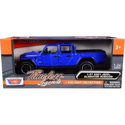 Motormax 1-24 & 1-27 Diecast Model Car For 2021 Jeep Gladiator Rubicon Open Top Pickup Truck Blue