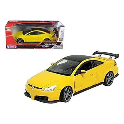 MOTORMAX 1 BY 18 2003 HONDA ACCORD CUSTOM TUNER DIECAST MODEL CAR - YELLOW