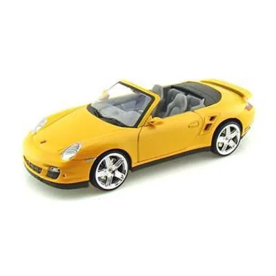 MOTORMAX 1 BY 18 PORSCHE 911 TURBO CONVERTIBLE DIECAST CAR MODEL, YELLOW