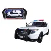 Motormax 1 By 18 Scale Diecast 2015 Ford Pi Utility Interceptor Plain White Police Car With Light Bar Model C