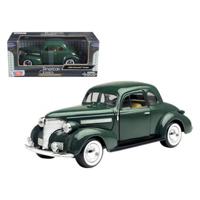 MOTORMAX 1 BY 24 1939 CHEVROLET COUPE DIECAST MODEL CAR - GREEN