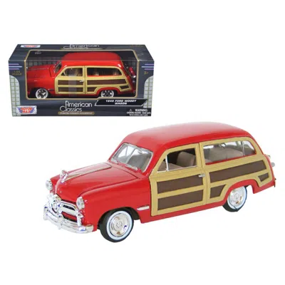 Motormax 1 By 24 1949 Ford Woody Diecast Model Car - Red