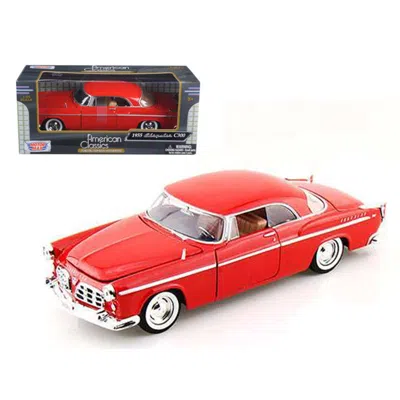 MOTORMAX 1 BY 24 1955 CHRYSLER C300 DIECAST MODEL CAR - RED
