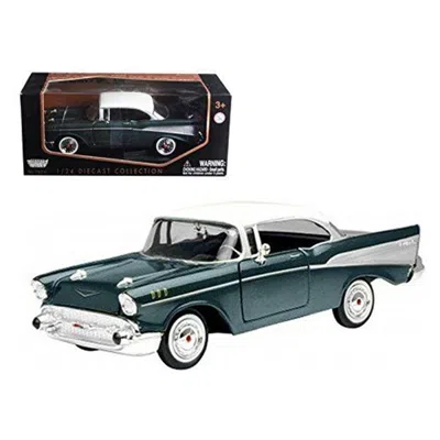 MOTORMAX 1 BY 24 1957 CHEVROLET BEL AIR DIECAST MODEL CAR, GREEN