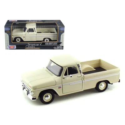 Motormax 1 By 24 1966 Chevrolet C10 Fleetside Pickup Diecast Car Model - Cream
