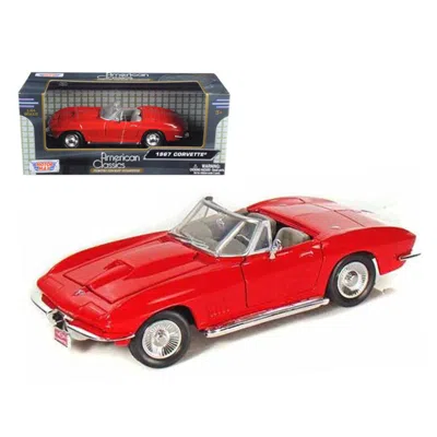 MOTORMAX 1 BY 24 1967 CHEVROLET CORVETTE CONVERTIBLE DIECAST CAR MODEL - RED