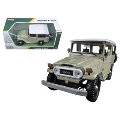 Motormax 1 By 24 Toyota Fj40 Beige Diecast Model Car