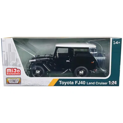 Motormax 1 To 24 Scale Toyota Fj40 Land Cruiser Black With White Top Diecast Model Car