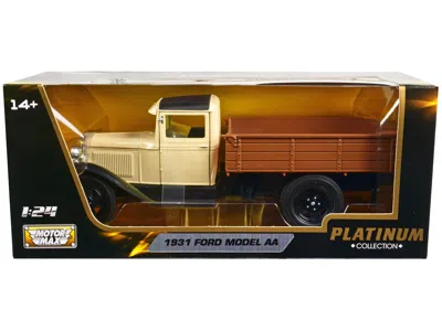Motormax 1931 Ford Model Aa Pickup Truck Cream And Black "platinum Collection" Series 1/24 Diecast Model Car