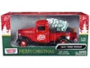Motormax 1940 Ford Pickup Truck Merry Christmas With Tree Accessory 1-24 Scale Diecast Model Car Red