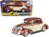 Motormax 1939 Chevrolet Coupe Lowrider Beige And Brown Metallic "get Low" Series 1/24 Diecast Model Car By Mo