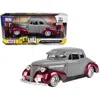 Motormax 1939 Chevrolet Coupe Lowrider Gray & Red Metallic Get Low Series 1-24 Diecast Model Car