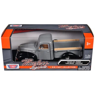 Motormax 1942-47 Ford Jailbar Pickup Truck Gray & Black Timeless Legends Series 1-24 Scale Diecast Model Car