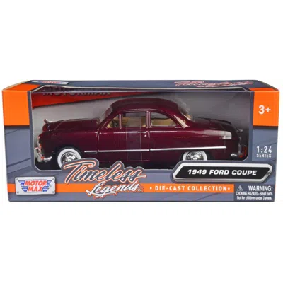 Motormax 1949 Ford Coupe Burgundy 1/24 Diecast Model Car By