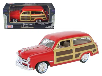 Motormax 1949 Ford Woody Wagon Red 1/24 Diecast Model Car By